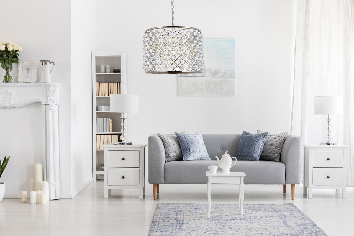 Madison 8 light polished nickel Chandelier Clear Royal Cut Crystal