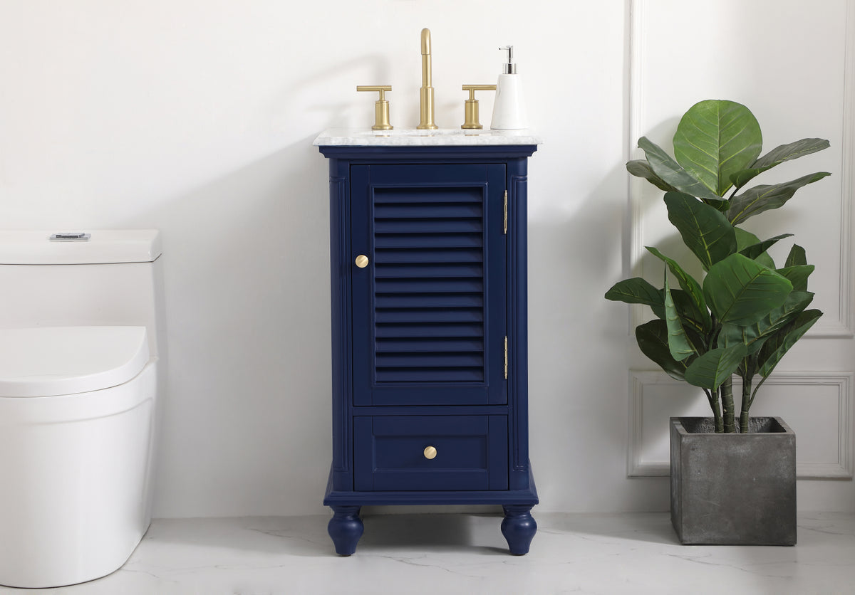 19 inch Single bathroom vanity in blue
