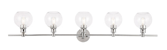 Collier 5 light Chrome and Clear glass Wall sconce