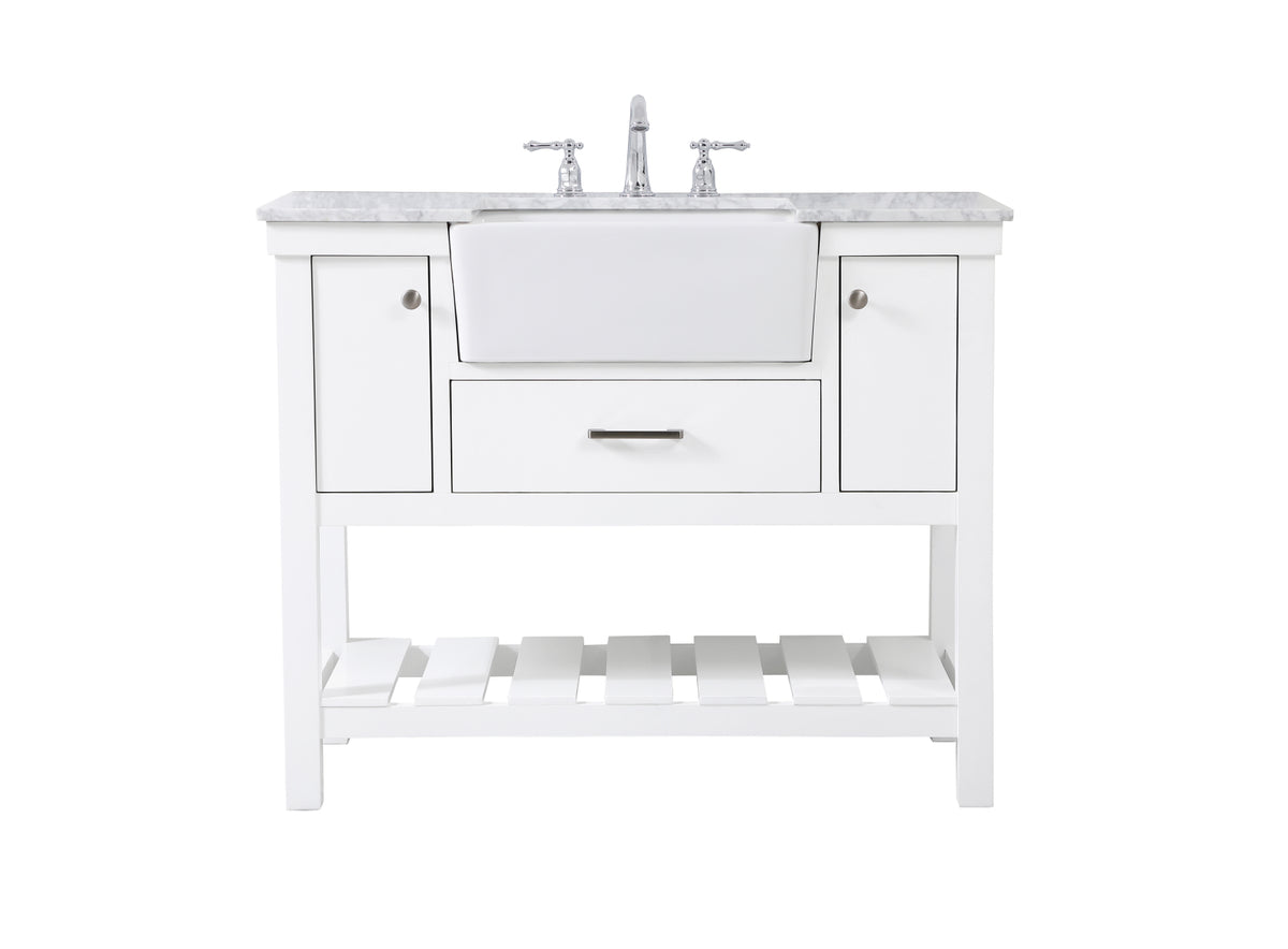 42 inch Single bathroom vanity in white