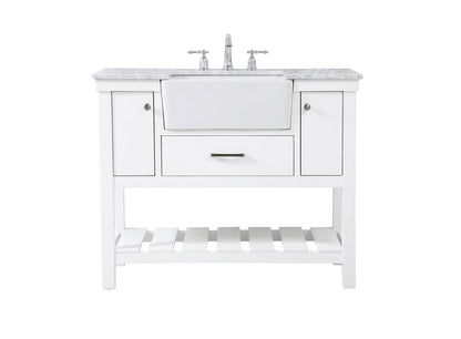 42 inch Single bathroom vanity in white