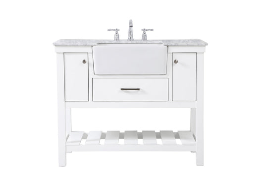 42 inch Single bathroom vanity in white