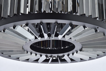 Chelsea 8 light Matte Black Chandelier Silver Shade (Grey) Royal Cut Crystal