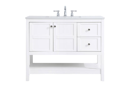 42 inch Single Bathroom Vanity in White