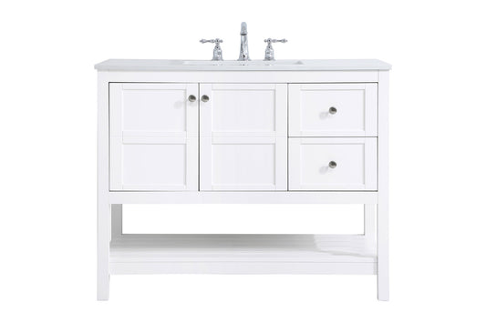 42 inch Single Bathroom Vanity in White