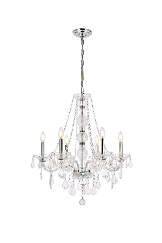 Verona 6 light Chrome Chandelier Clear Royal Cut Crystal
