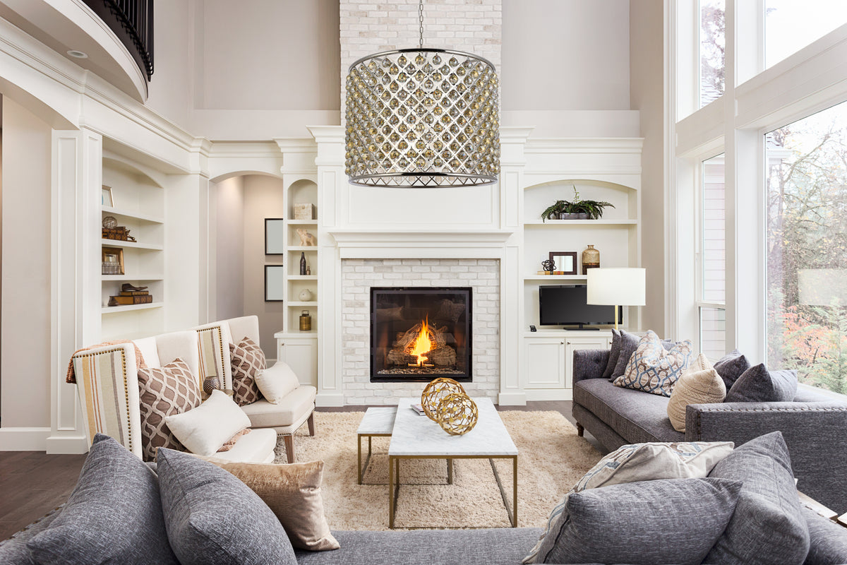 Madison 12 light polished nickel Chandelier Golden Teak (Smoky) Royal Cut Crystal