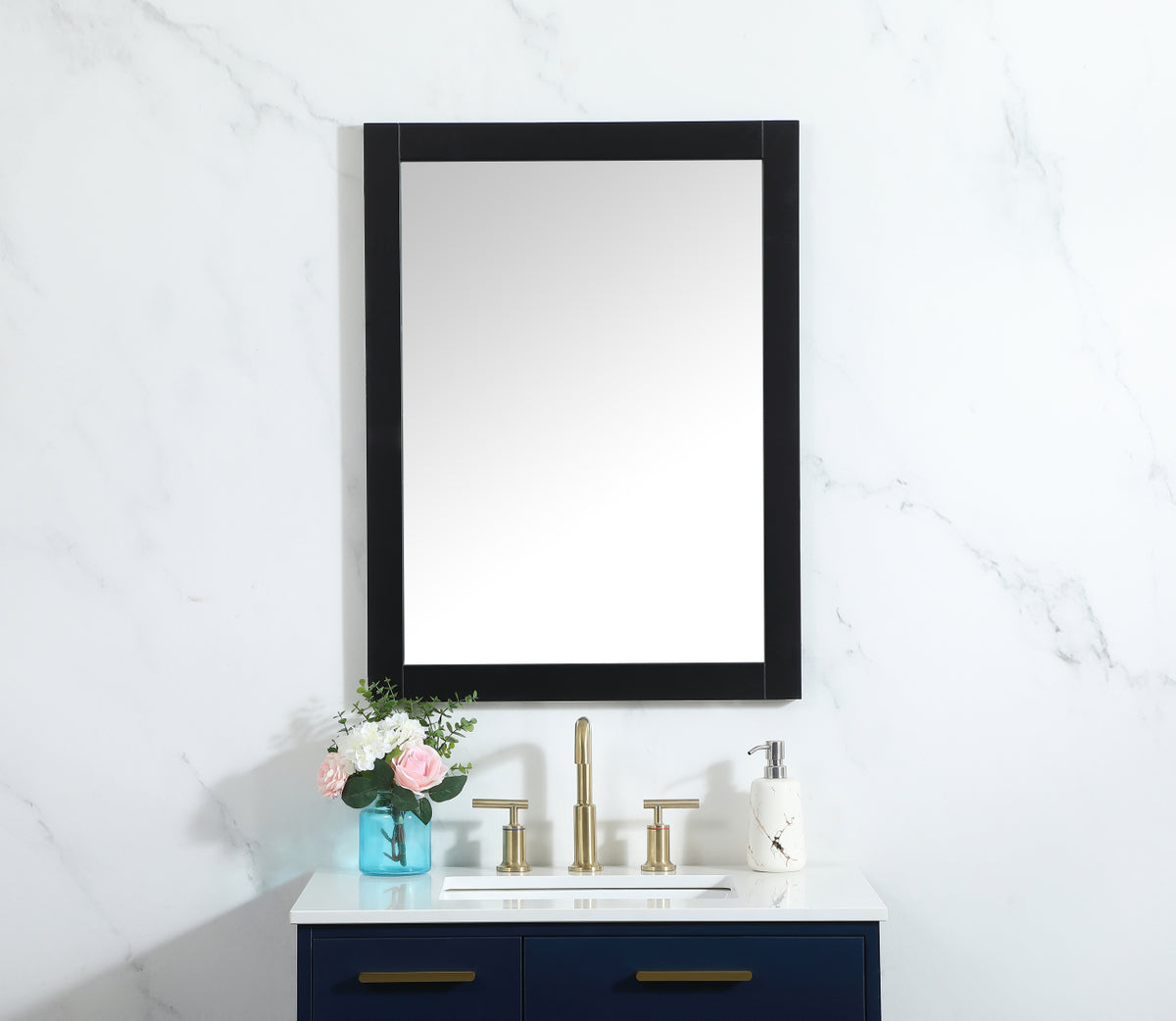 Aqua vanity mirror 24x32 inch in black