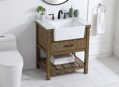 30 inch Single bathroom vanity in driftwood