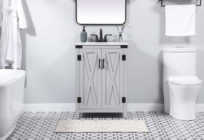24 inch Single bathroom vanity in grey