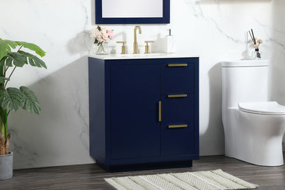30 inch Single bathroom vanity in blue