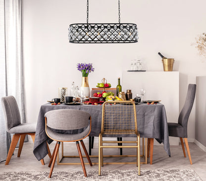 Madison 6 light Matte Black Chandelier Clear Royal Cut Crystal