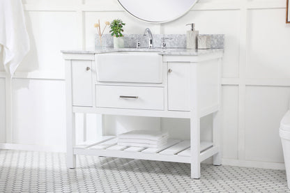 42 inch Single bathroom vanity in white with backsplash