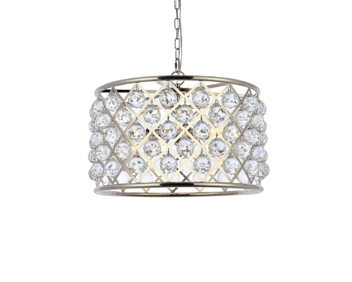 Madison 6 light polished nickel Pendant Clear Royal Cut Crystal