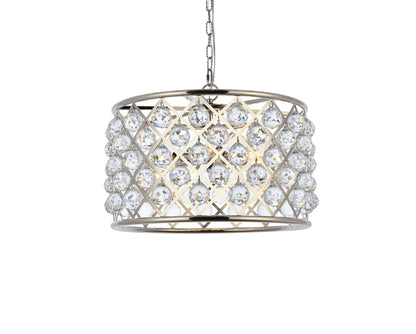 Madison 6 light polished nickel Pendant Clear Royal Cut Crystal