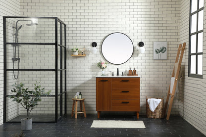 36 inch bathroom vanity in Teak
