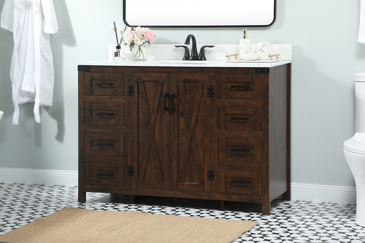 48 inch Single bathroom vanity in expresso with backsplash