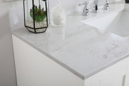 48 inch Single Bathroom Vanity in White with Backsplash