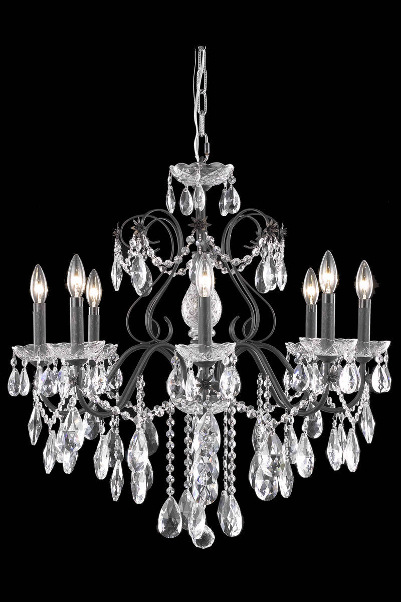 St. Francis 6 light Dark Bronze Chandelier Clear Royal Cut Crystal