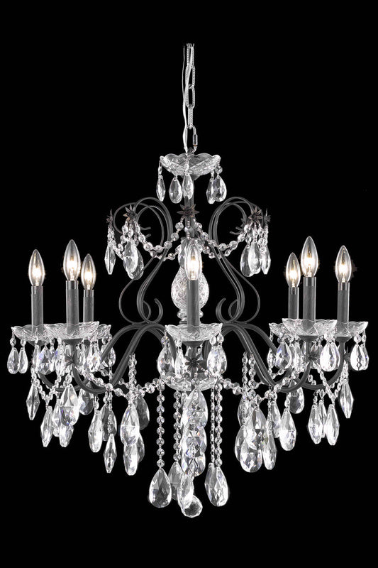 St. Francis 6 light Dark Bronze Chandelier Clear Royal Cut Crystal