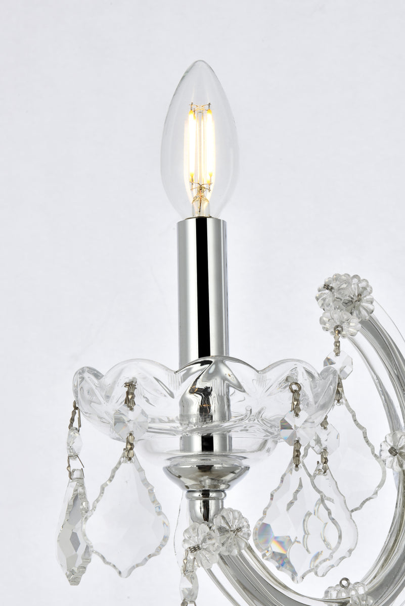 Maria Theresa 1 light Chrome Wall Sconce Clear Royal Cut Crystal