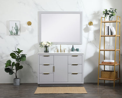 48 inch Single bathroom vanity in grey with backsplash