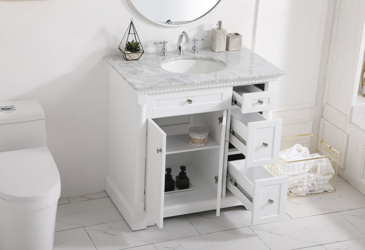 36 inch Single bathroom vanity in  White