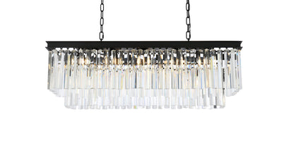 Sydney 12 light Matte Black Chandelier Clear Royal Cut Crystal