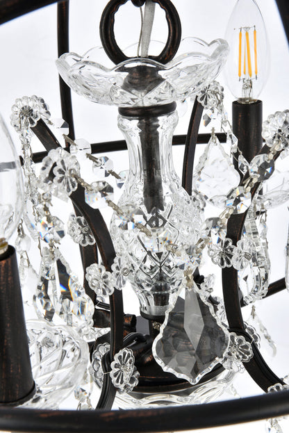 Geneva 4 light Dark Bronze Pendant Clear Royal Cut crystal