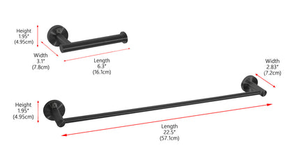 Alma 2-Piece Bathroom Hardware Set in Matte Black