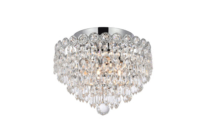 Century 4 light Chrome Flush Mount Clear Royal Cut Crystal