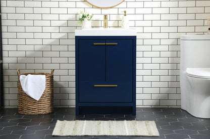 24 inch Single bathroom vanity in Blue