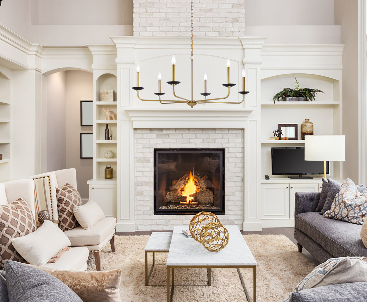 Cohen 42 inch pendant in black and brass