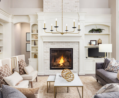 Cohen 42 inch pendant in black and brass