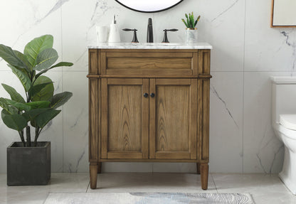 30 inch Single bathroom vanity in driftwood