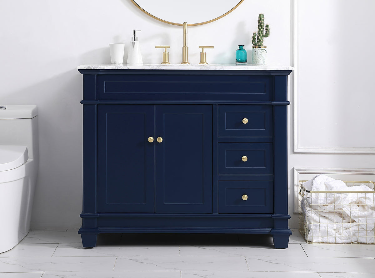 42 inch Single Bathroom Vanity set in Blue
