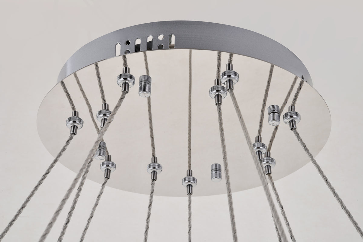 Monroe Integrated LED light Chrome Chandelier Clear Royal Cut Crystal