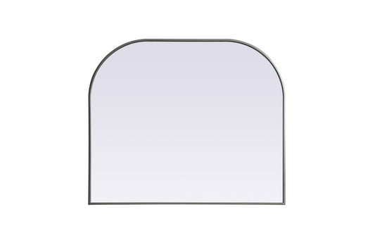 Metal Frame Arch Mirror 40x34 Inch in Silver