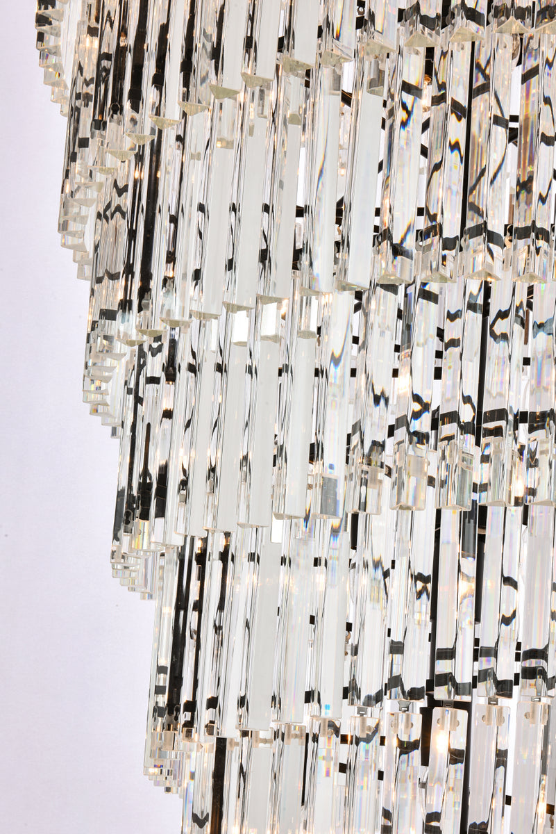 Sydney 48 inch spiral crystal chandelier in matte black