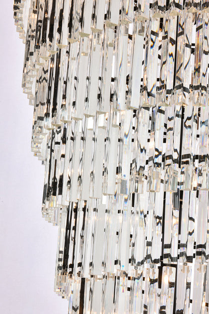 Sydney 48 inch spiral crystal chandelier in matte black