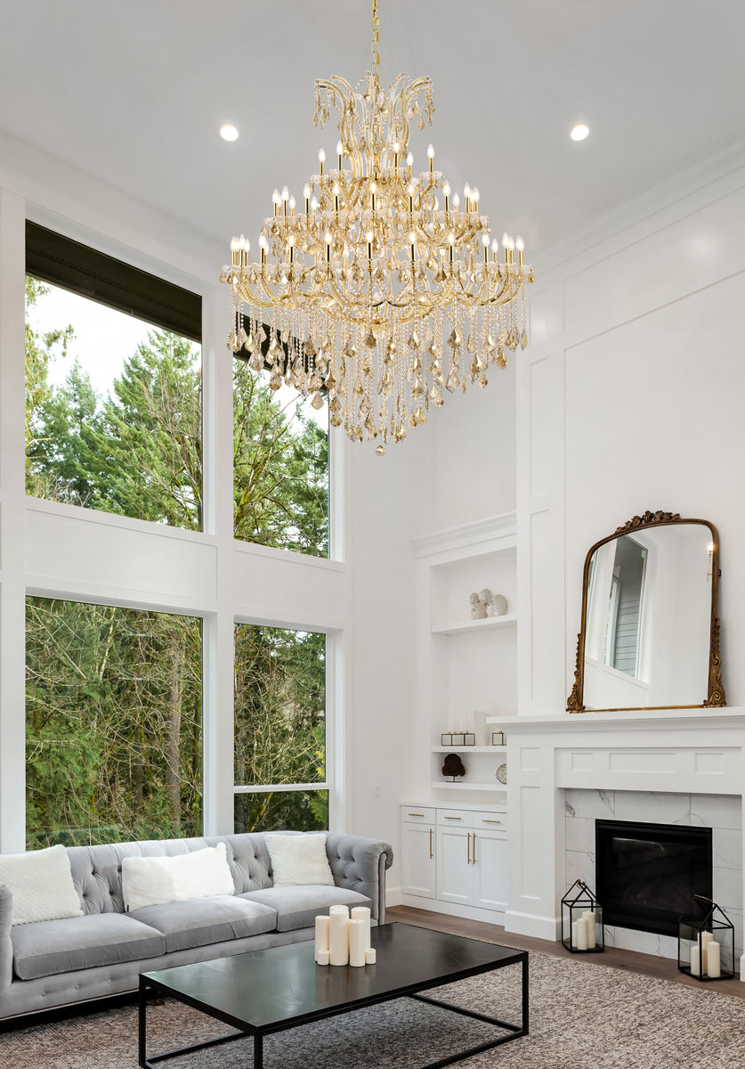 Maria Theresa 49 light Gold Chandelier Golden Teak (Smoky) Royal Cut Crystal