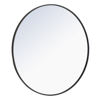 Metal frame Round Mirror 36 inch Black finish