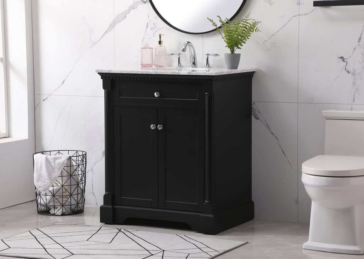 30 inch Single bathroom vanity set in black
