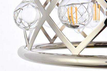 Madison 3 light polished Nickel Pendant Clear Royal Cut Crystal