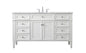 60 inch Single bathroom vanity in white