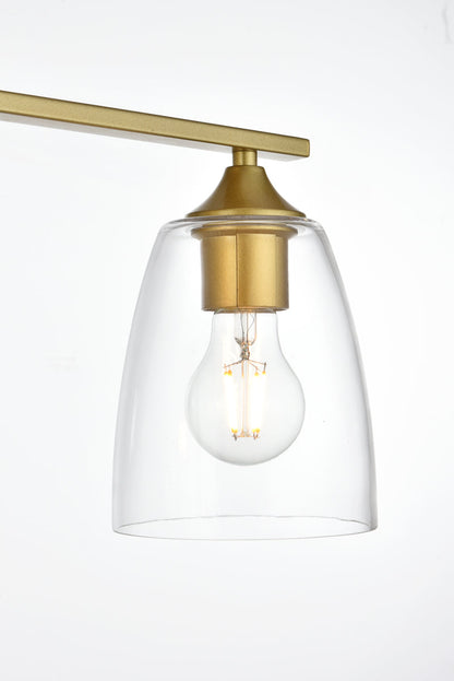 Harris 3 light Brass and Clear Bath Sconce