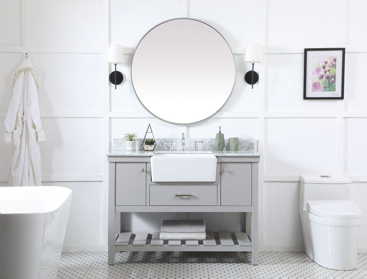 48 inch Single bathroom vanity in grey with backsplash
