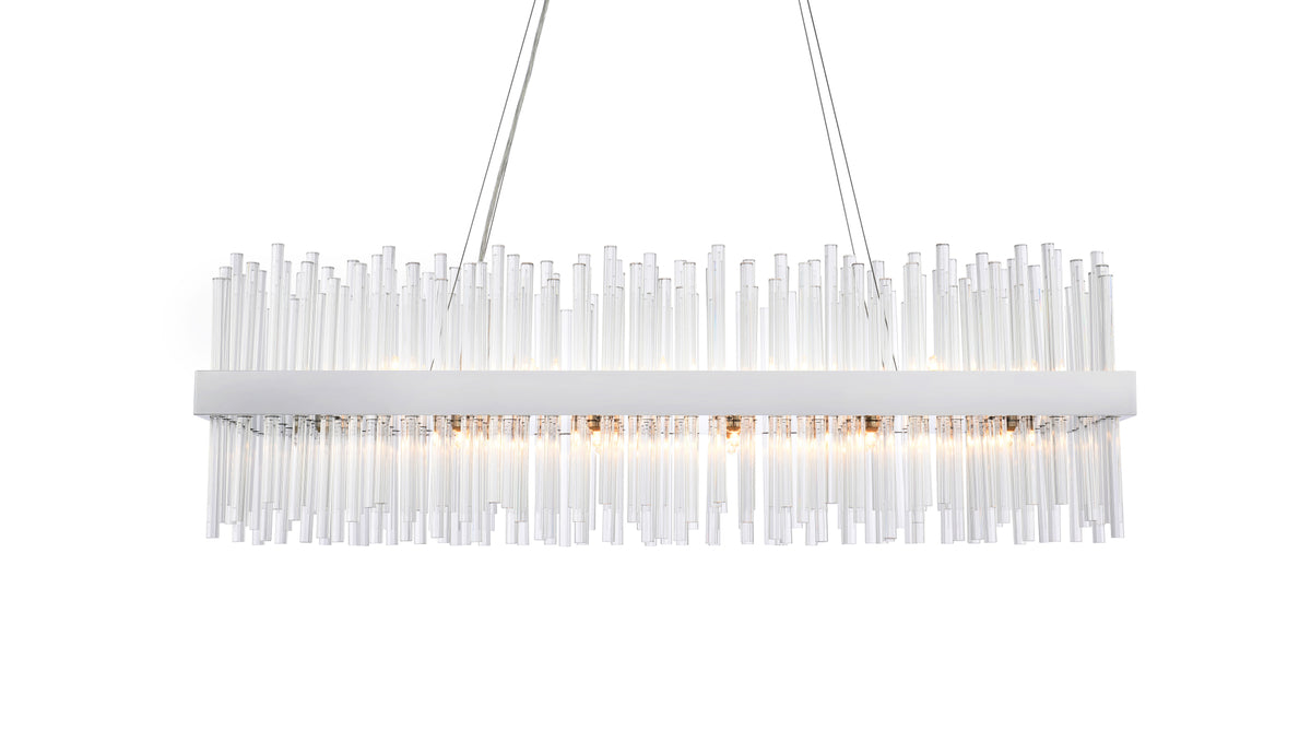Dallas 42 inch rectangle crystal pendant in chrome