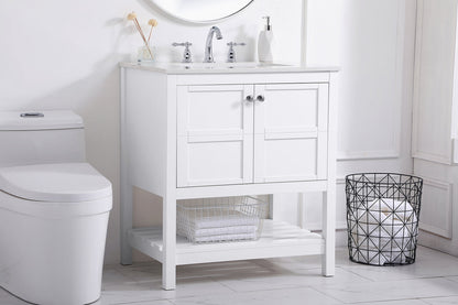 30 inch Single Bathroom Vanity in White
