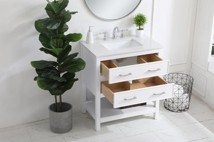 30 inch Single Bathroom Vanity in White
